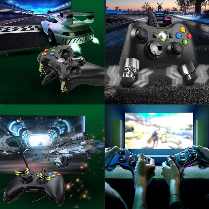 Kontroler USB Gamepad do konsoli Xbox 360/PC Win7, joystick z kablem