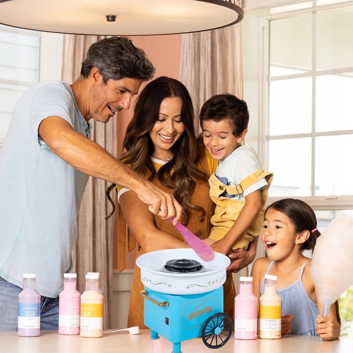 MASZYNA DO WATY CUKROWEJ DOMOWA WATA CUKROWA MASZYNKA WÓZEK + PATYCZKI