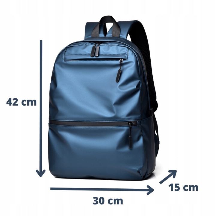 Plecak KELF CZARNY Szkolny Podróżny 4 kieszenie 20L MAT OXFORD Poliester