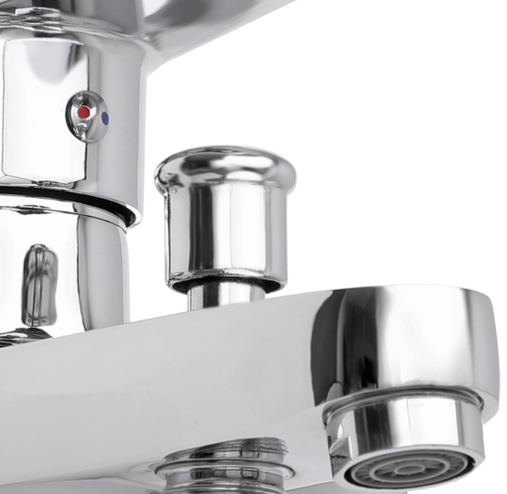 Bateria wannowa ścienna chrom srebrna z prysznicem kran do wanny YOKA