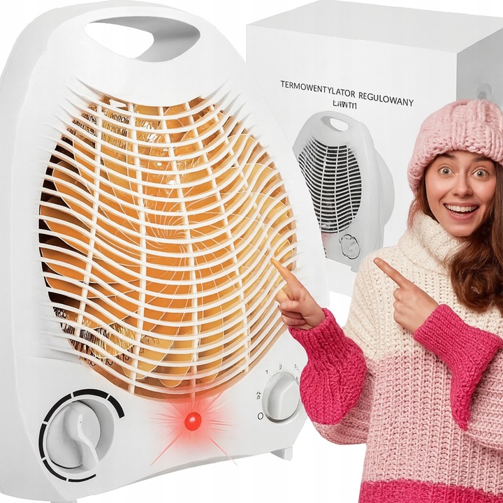TERMOWENTYLATOR GRZEJNIK ELEKTRYCZNY FARELKA OGRZEWACZ Z TERMOSTATEM