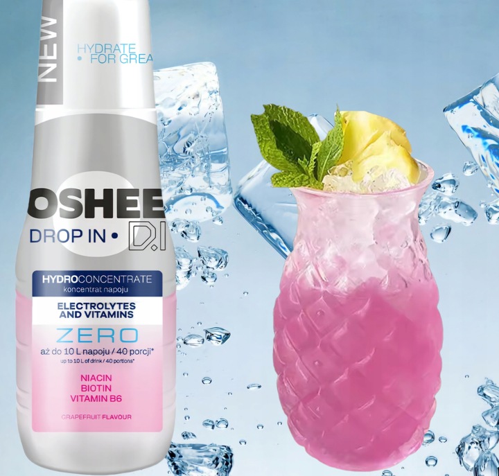 OSHEE ZERO SYROP KONCENTRAT DO SODASTREAM Grejpfrut Elektrolity i witaminy