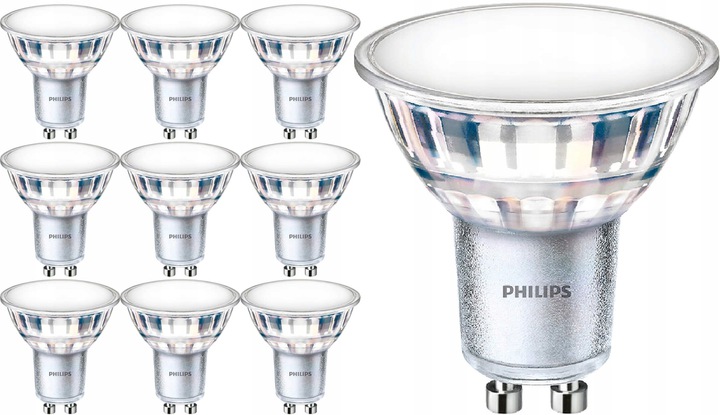 10x ŻARÓWKA LED GU10 4,9W 4000K 120° 550lm PHILIPS