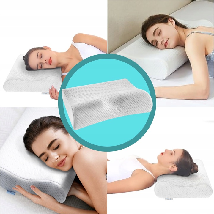 PODUSZKA ORTOPEDYCZNA DO SPANIA PROFILOWANA Z WGŁĘBIENIEM PIANKA MEMORY