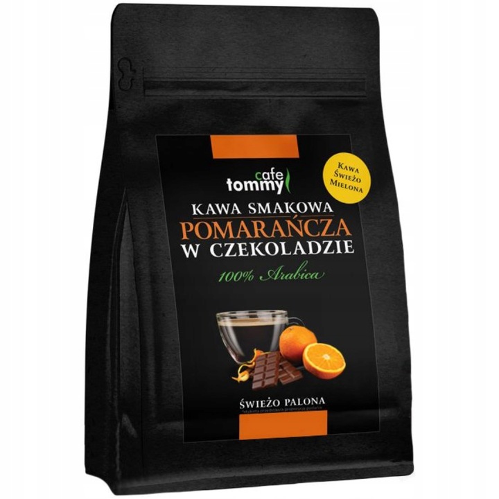 Tommy Cafe Kawa Smakowa Mielona Czekolada Pomarańcza 250g