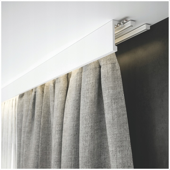 Maskownica Listwa Karniszowa Profil do LED Polimer Biała 10 x 200 cm