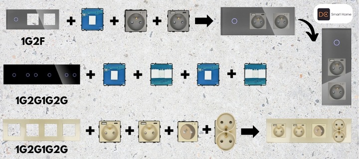 GNIAZDKO GNIAZDO SZKLANE Z BOLCEM PODWÓJNE GNIAZDKA KONTAKTY BIAŁE 1F