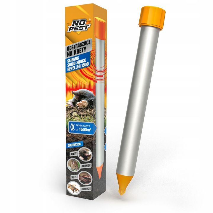 ODSTRASZACZ NA KRETY NORNICE WĘŻE TURKUCIE ODSTRASZACZ KRETÓW DO 1500