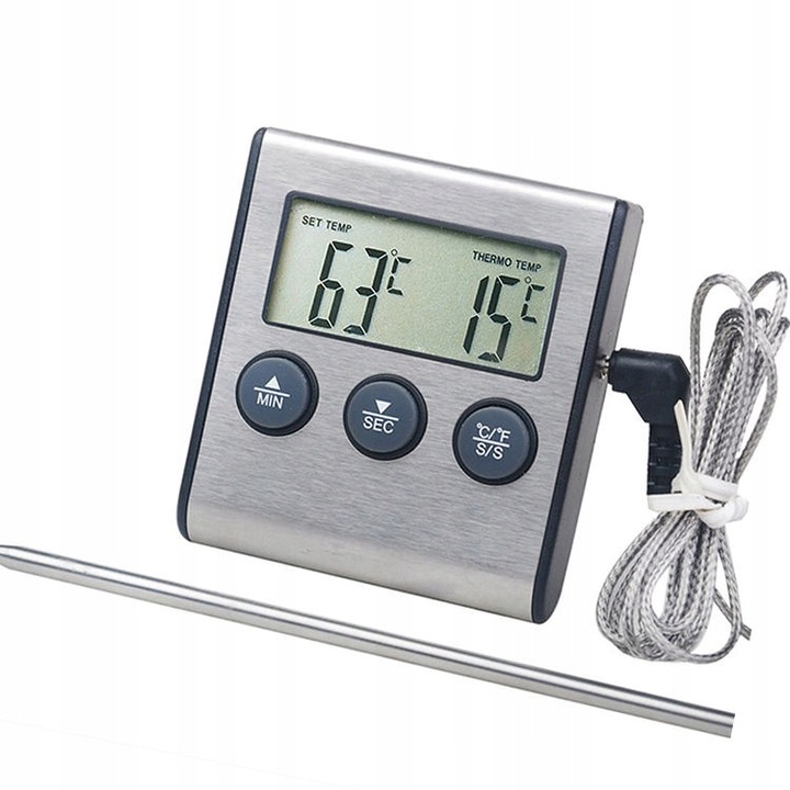 TERMOMETR DO PIEKARNIKA WĘDZARNI GRILL SONDA TIMER