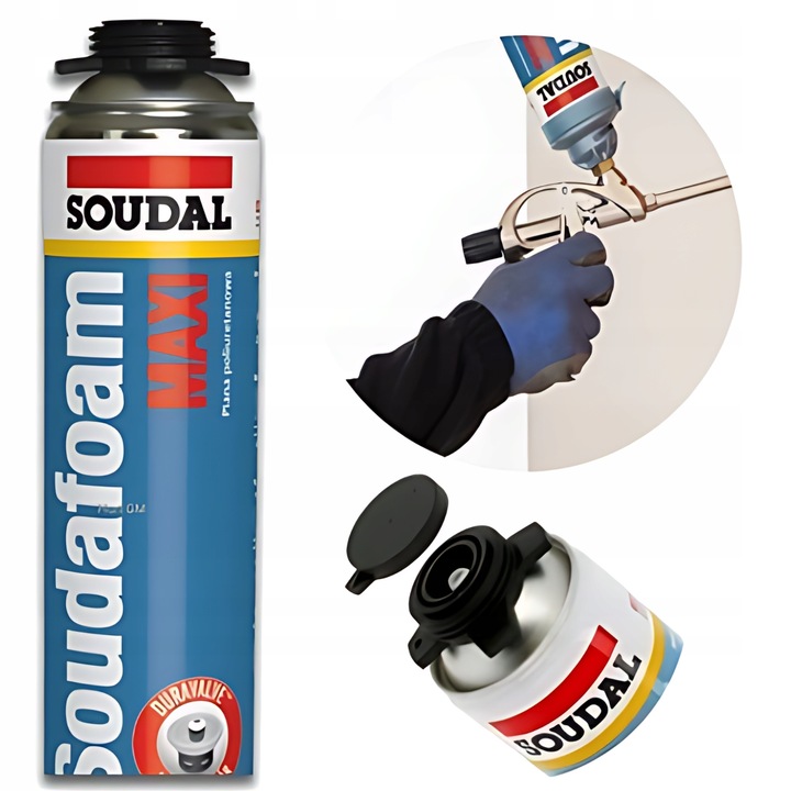 SOUDAL PIANA PIANKA MONTAŻOWA POLIURETANOWA PISTOLETOWA MAXI 870 ML GUN