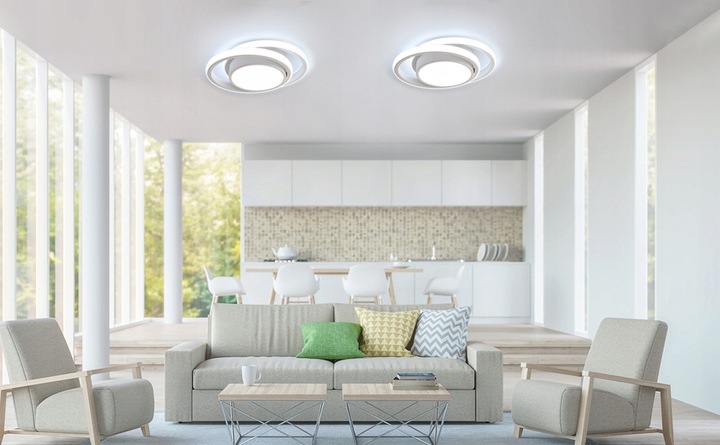 LAMPA SUFITOWA PLAFON LED OKRĄGŁY BIAŁY NOWOCZESNY DO SALONU 32W 6500K