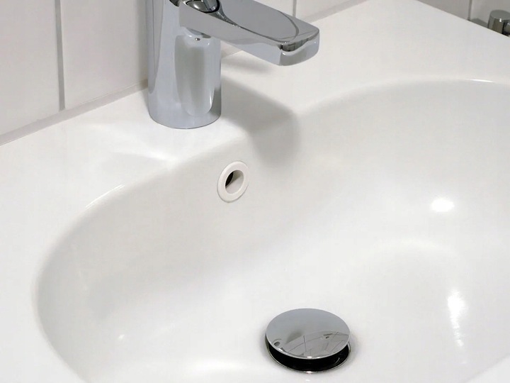 KOREK UMYWALKOWY AUTOMATYCZNY BEZ PRZELEWU klik klak SREBRNY