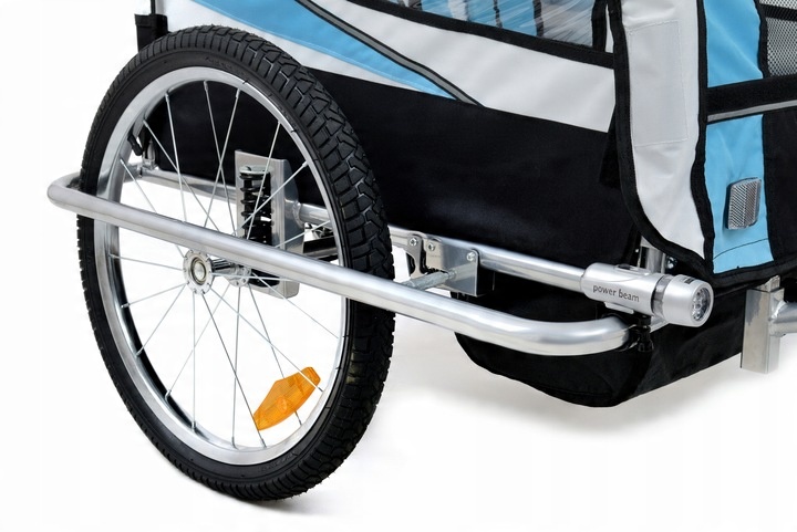 PRZYCZEPKA ROWEROWA PRO Z AMORTYZACJĄ 3w1 + OŚWIETLENIE LED