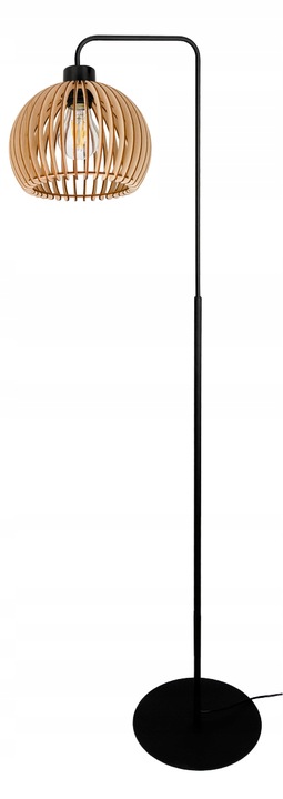 LAMPA STOJĄCA PODŁOGOWALOFT NA LED E27 STAŁA GIĘTA Z KLOSZEM DREWNO