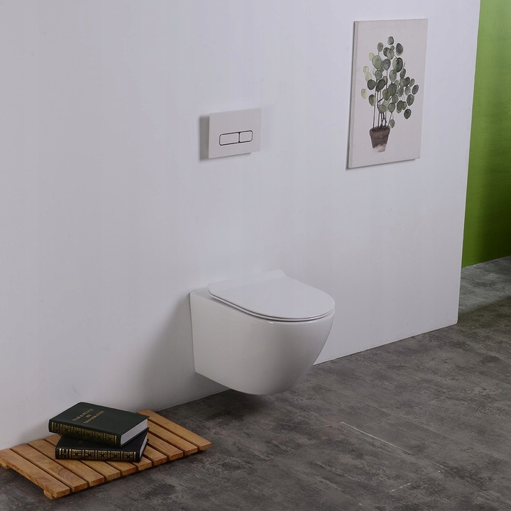 7w1 STELAŻ GEBERIT+WC NOVA RIMLESS+DESKA+PRZYCISK+MATA