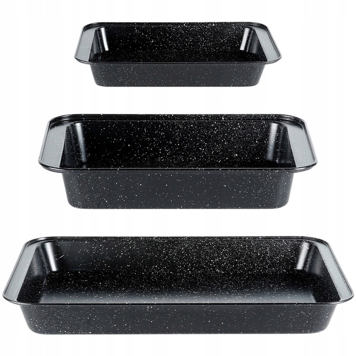 3x Forma GRANITOWA blacha brytfanna brytfanka blacha pieczenia mięsa ciasta