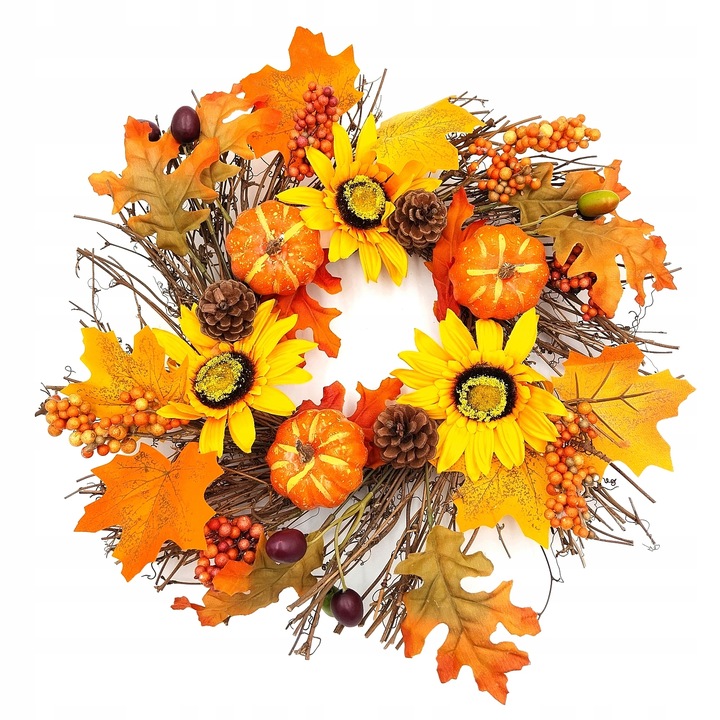 WIANEK JESIENNY STROIK NA DRZWI GIRLANDA DEKORACJA JESIENNA 40 cm