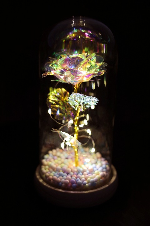 SREBRNY ŁAŃCUSZKEK Z SERDUSZKIEM 925+RÓŻA WIECZNA PREZENT DLA KOBIETY, ŻONY