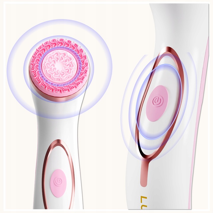 Lumineo Brush PRO różowy 4 końcówki + żel do skóry wrażliwej