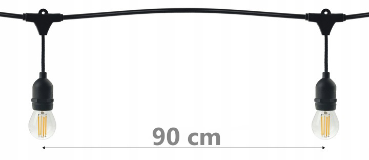 Girlanda Ogrodowa Świetlna 10m+10x Żarówka LED 1W Zewnętrzna Wodoszczelna