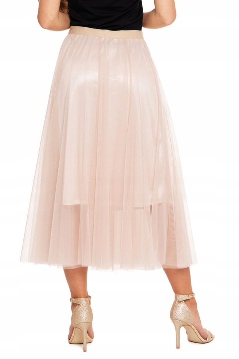 Spódnica Damska Tiulowa Midi Dwuwarstwowa Zwiewna Wygodna S/M MORAJ