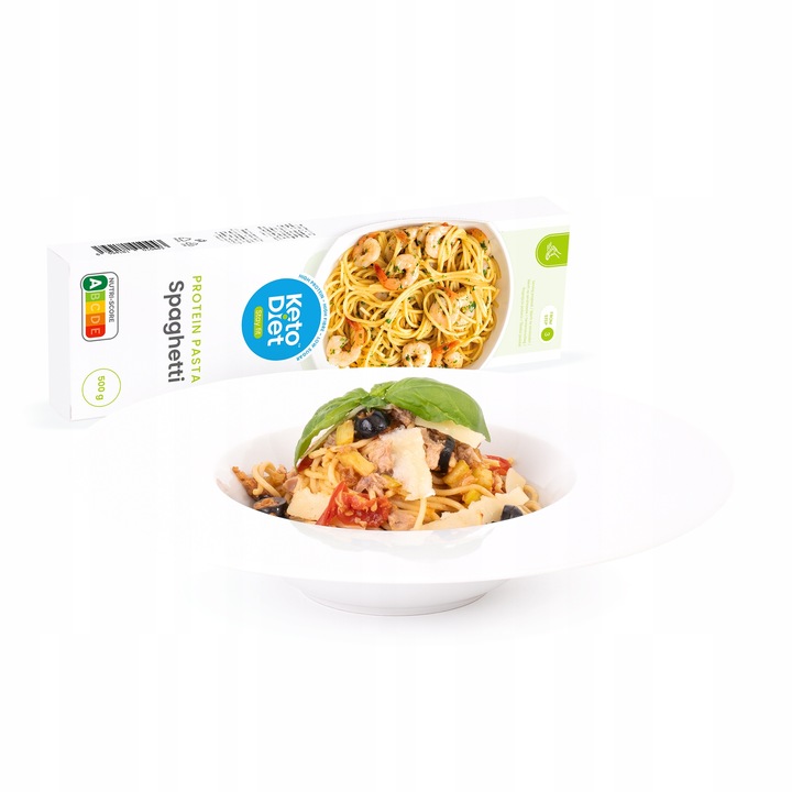 Proteinowy makaron spaghetti o wysokiej zawartości białka i błonnika,