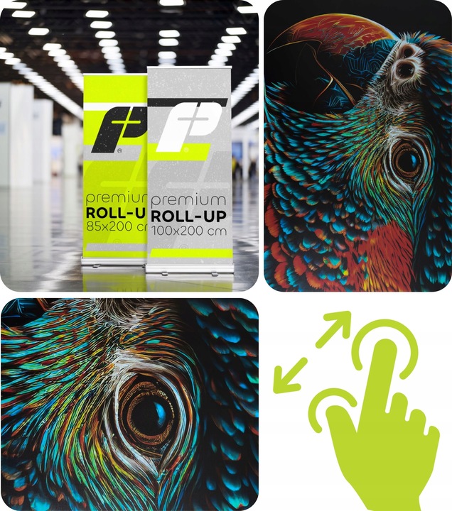 Rollup Roll-Up 100x200 Strong Z Wydrukiem Blockout Kreator Stand + Torba