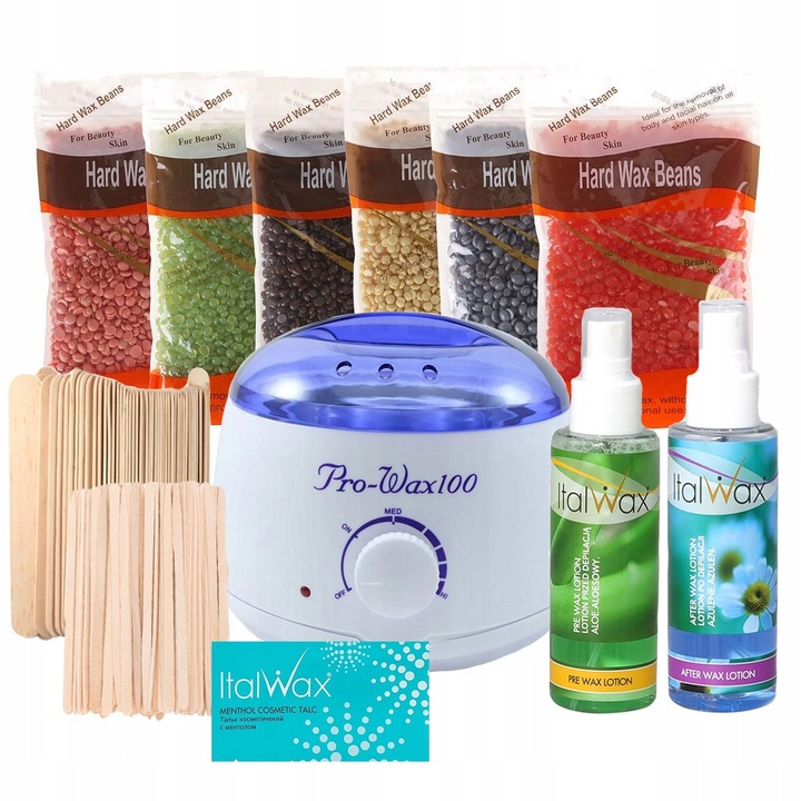 Zestaw startowy do depilacji PODGRZEWACZ+WOSKI+AKCESORIA