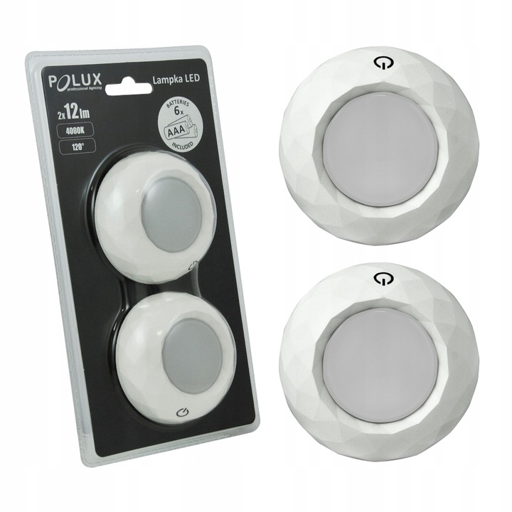 4x Lampka lampa podszafkowa meblowa LED + baterie