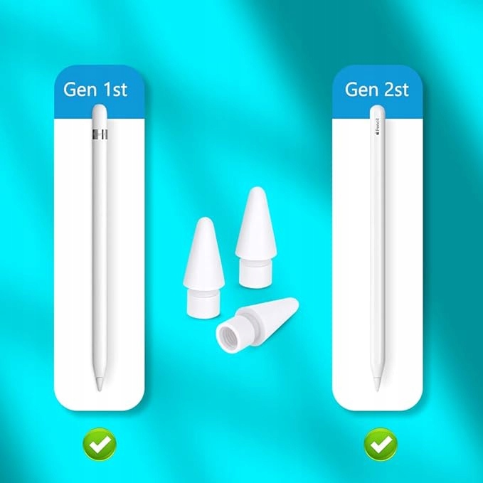 3X KOŃCÓWKA KOMPATYBILNA Z OŁÓWKIEM APPLE PENCIL RYSIK 1 2 GENERACJI BIAŁE