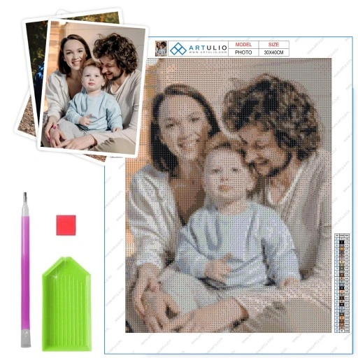 HAFT DIAMENTOWY ZE ZDJĘCIA 30x40 DIAMOND PAINTING, ZESTAW MOZAIKA+AKCESORIA