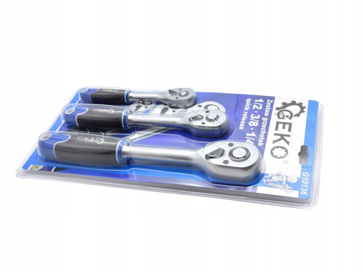 ZESTAW 3x GRZECHOTKA GEKO PROSTA 1/2' 1/4' 3/8'