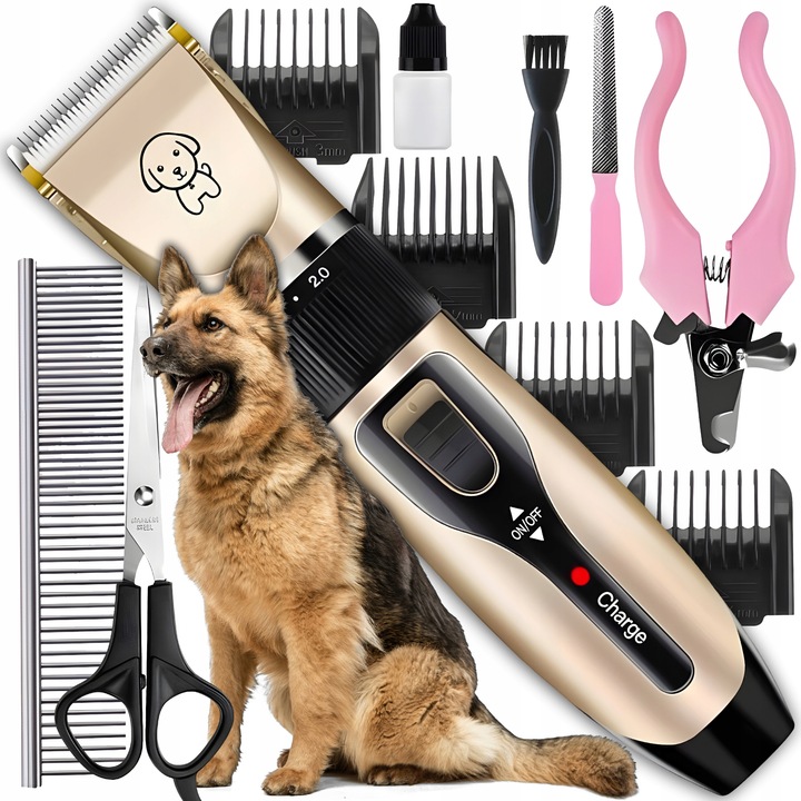 MASZYNKA DO STRZYŻENIA PSA PSÓW KOTÓW ZWIERZĄT GOLARKA ZESTAW CICHA 12W1