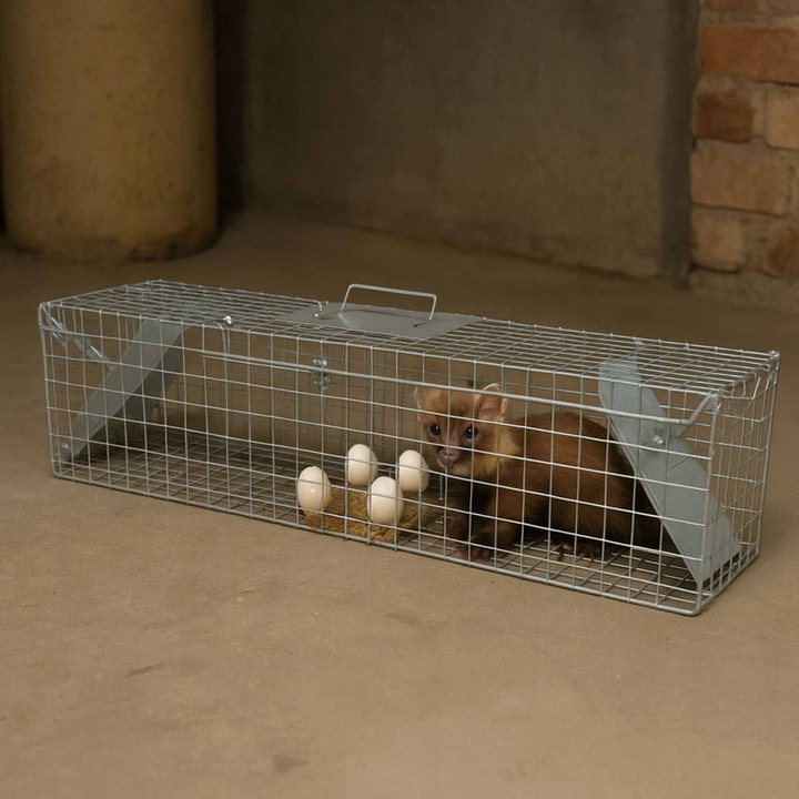 DUŻA PUŁAPKA NA KUNY SZCZURY LISY WYDRY ŁASICE ŻYWOŁAPKA ŁAPKA