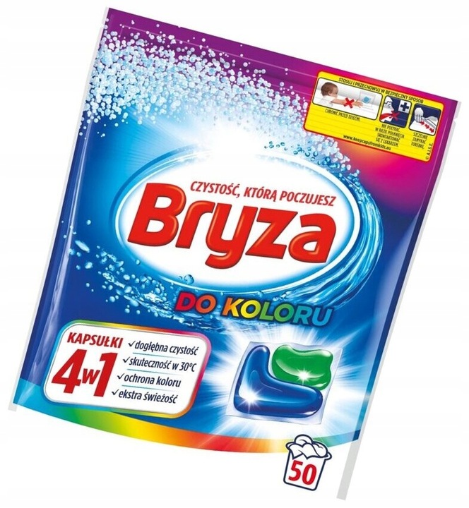 Kapsułki do prania kolorowego Bryza Spring 50 szt. 4w1