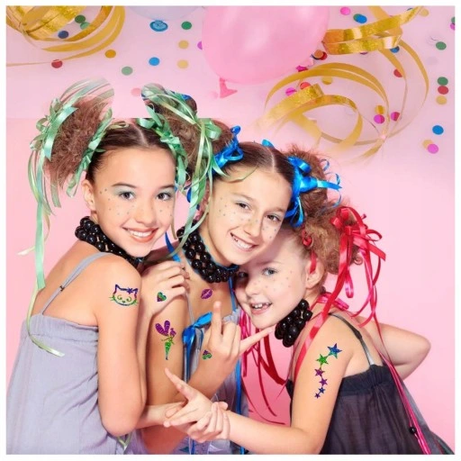 Tatuaże Brokatowe Dla Dzieci DUŻO Szablonów + 6 BROKATÓW Świecących w NOCY