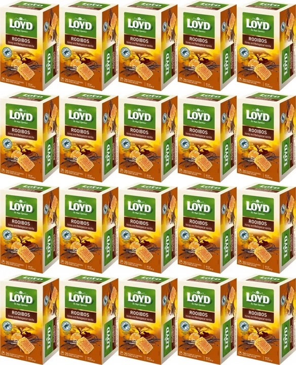 Herbata ziołowa w kopertach Loyd Rooibos miód i wanilia 20szt x20