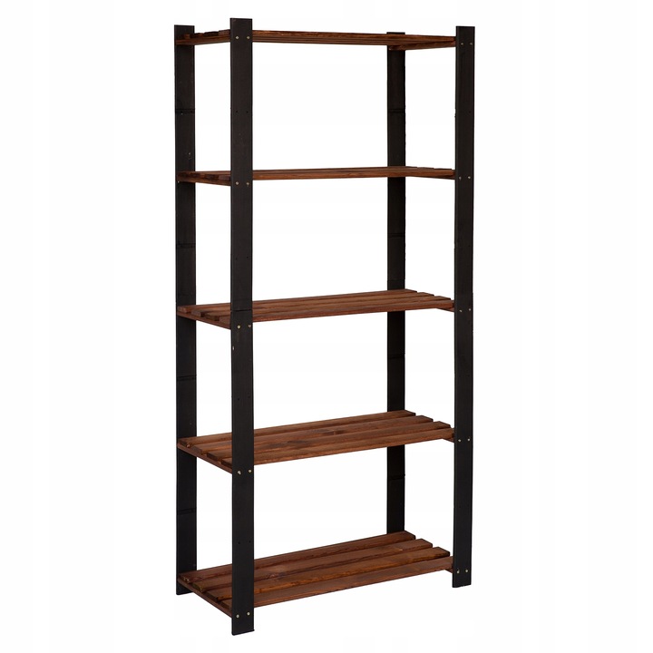 Regał drewniany biurowy garażowy do spiżarni 5 półek 170x80x38 cm