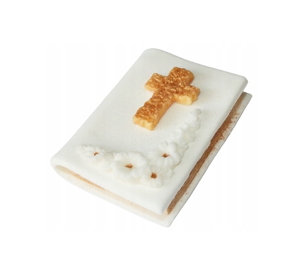 KSIĄŻECZKA KOMUNIJNA złota KOMUNIA dekoracja tort