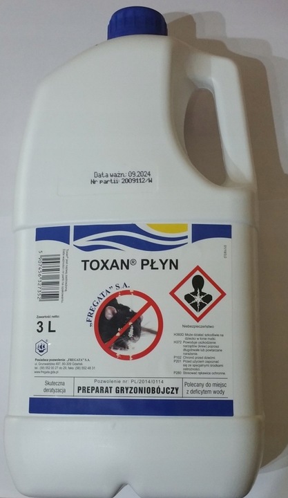 Toxan płyn 3L trutka myszy szczury gryzonie