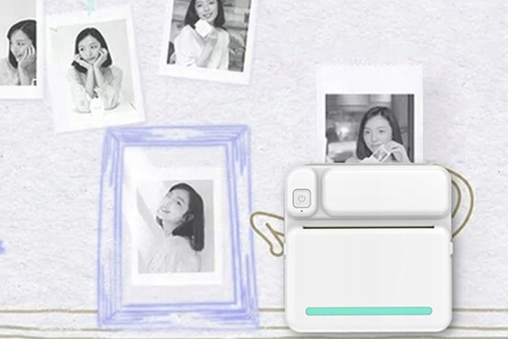 MINI DRUKARKA TERMICZNA DO ZDJĘĆ NOTATEK ETYKIET + 13 ROLEK GRATIS NAKLEJKI