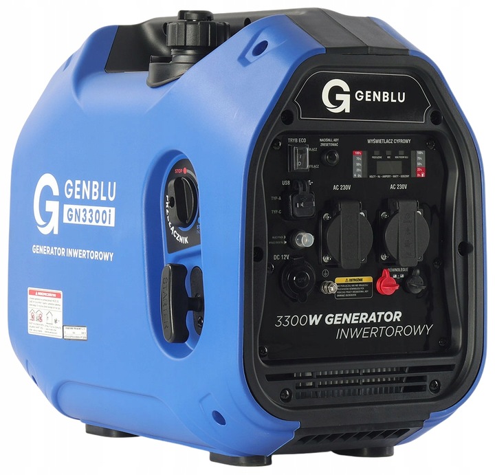 Agregat prądotwórczy inwertorowy przenośny GENBLU GN3300i 3,3 kw CICHY