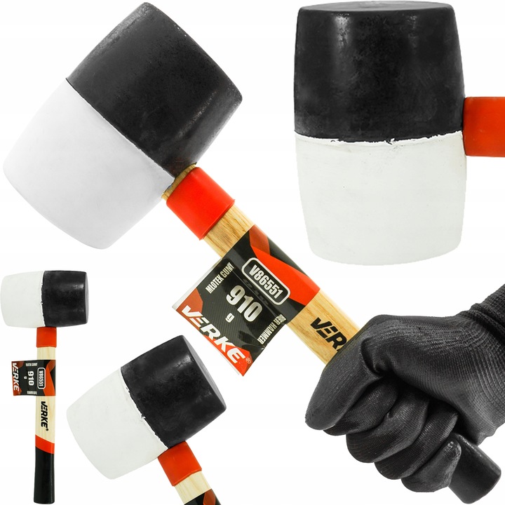 MŁOTEK GUMOWY BRUKARSKI BLACHARSKI DO KOSTKI BEZODRZUTOWY 910g FIBERGLASS