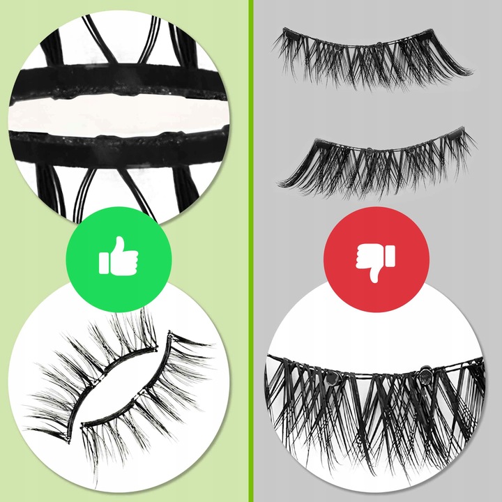 Rzęsy Magnetyczne Sztuczne JAK NATURALNE 2w1 + Aplikator BEZ Kleju