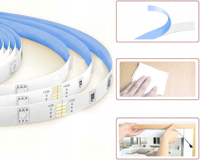 Taśma LED RGB 5m Rolka 12V Listwa Pasek Kolorowa 50W 4000lm IP20 Mocna