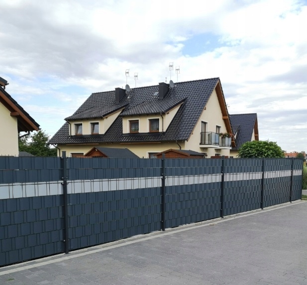 TAŚMA OGRODZENIOWA SZARA 19cmx35m OSŁONA NA OGRODZENIE PANELOWE PŁOT