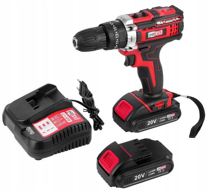 WIERTARKO WKRĘTARKA UDAROWA Z UDAREM ZESTAW NARZĘDZI +2xAKU +BITY