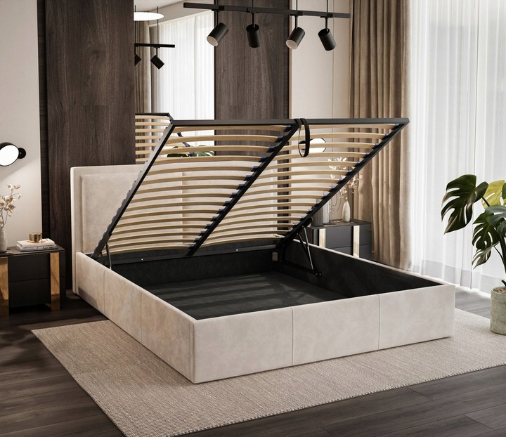 ŁOŻKO SOAVE II Z PODNOSZONYM STELAŻEM I POJEMNIKIEM NA POŚCIEL 180x200