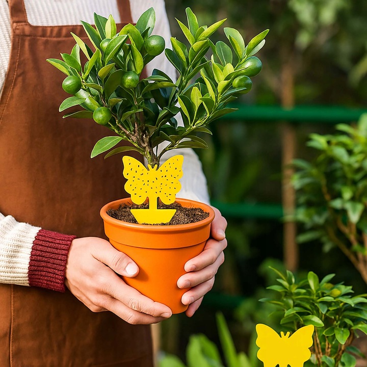 60 Lep na Ziemiórki Owady Żółte Lepy do Doniczek Taśma Domowa Meszki