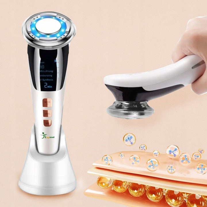 MASAŻER DO TWARZY EMS ULTRADŹWIĘKI FOTON KRIOTERAPIA MEZOTERAPIA 7w1